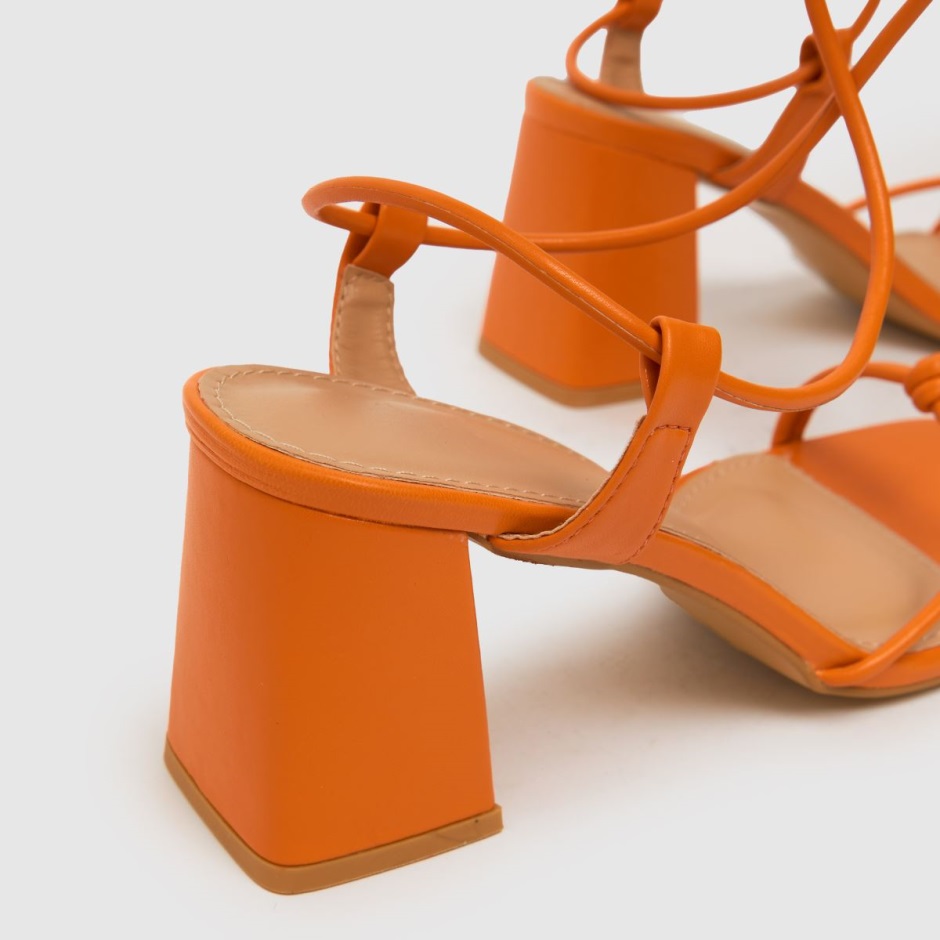 Orange Dr Martens Schweiz Schuh Stella Strappy Block High Heels