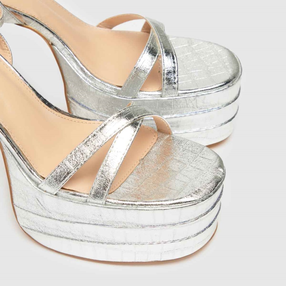 Schuh Sonia Platform Block High Heels Dr Martens Schweiz Zürich Silver