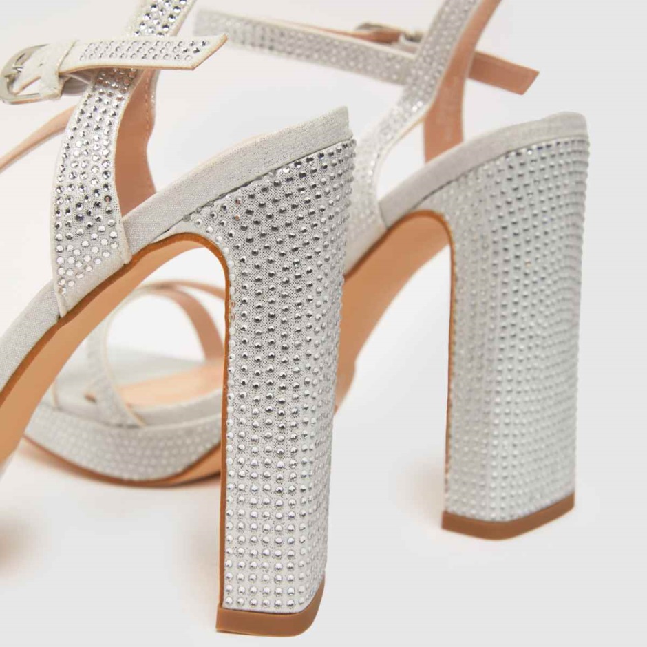 Silberne Dr Martens Schweiz Schuh Safran Verzierte High Heels Mit Plattform