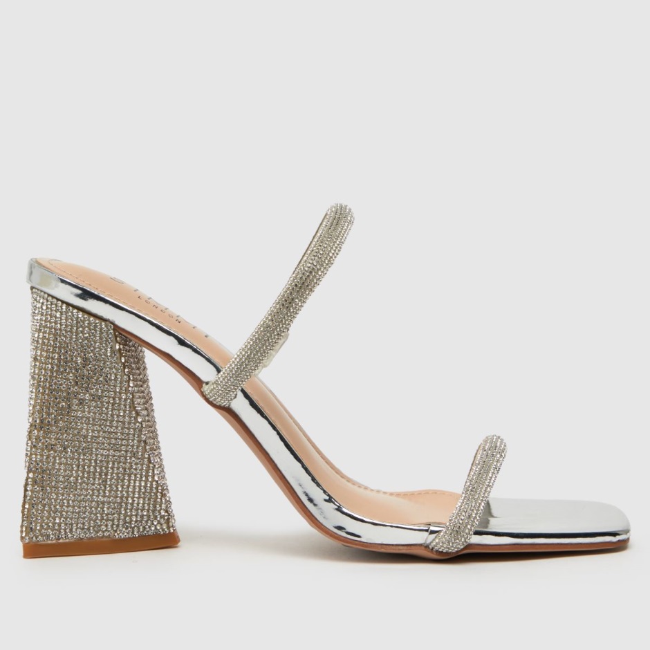 Dr Martens Schweiz Zürich Simmi Peruvian Diamante Mule High Heels Silver