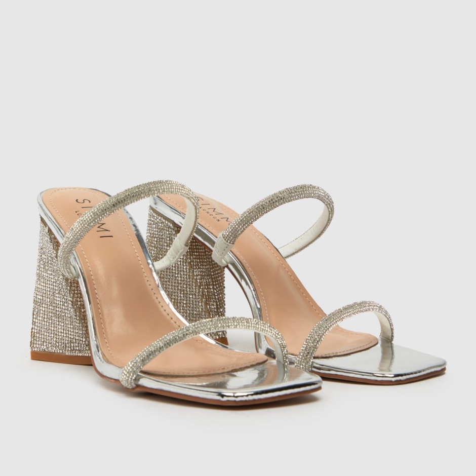 Dr Martens Schweiz Zürich Simmi Peruvian Diamante Mule High Heels Silver