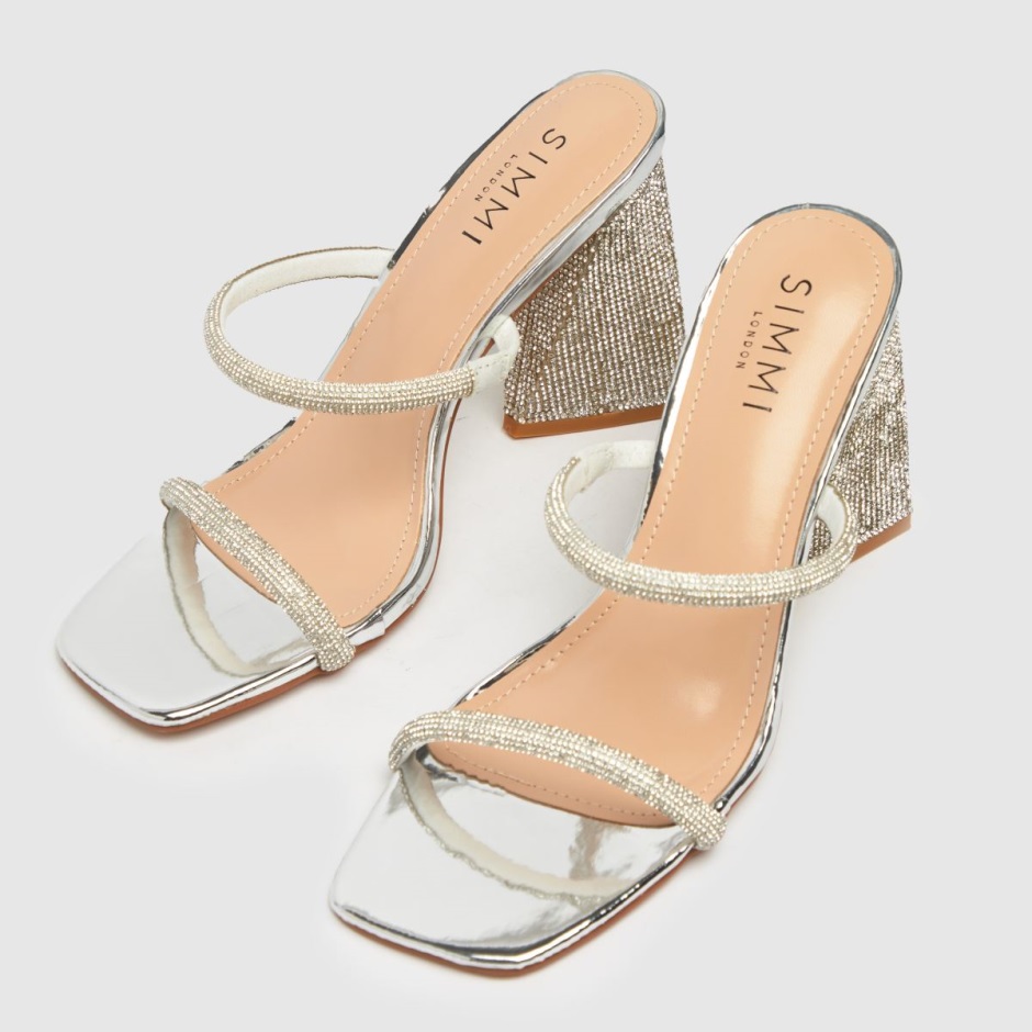 Dr Martens Schweiz Zürich Simmi Peruvian Diamante Mule High Heels Silver