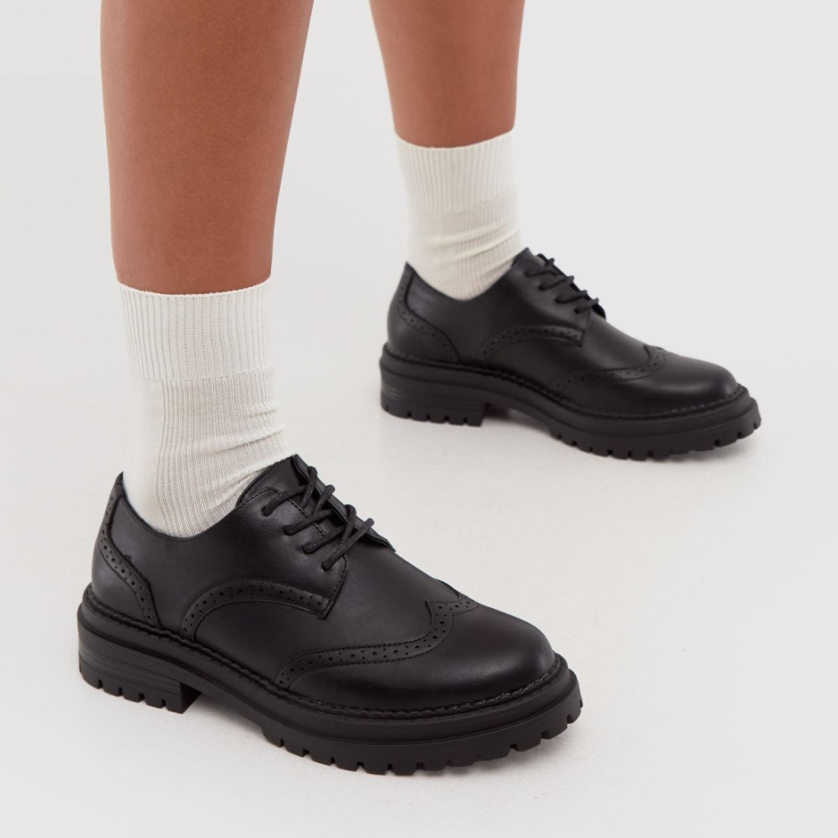 Schuh Limor Brogue Lace Up Flat Shoes Dr Martens Schweiz Zürich Black