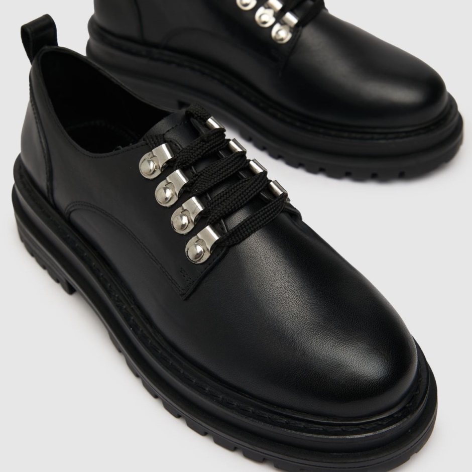 Schuh Lucinda Leather Hiker Lace Up Flat Shoes Dr Martens Schweiz Zürich Black