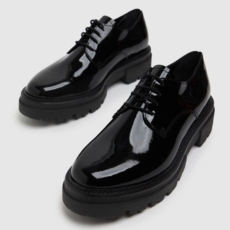 Schwarze Schuh Libra Flache Schnürschuhe Aus Lackleder Dr Martens Schweiz