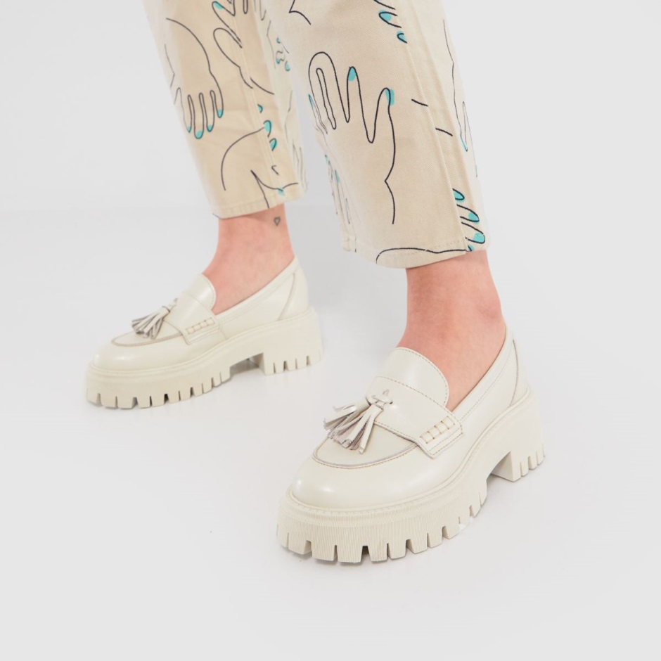 Dr Martens Schweiz Zürich Schuh Lastri Leather Chunky Loafer Flat Shoes Natural