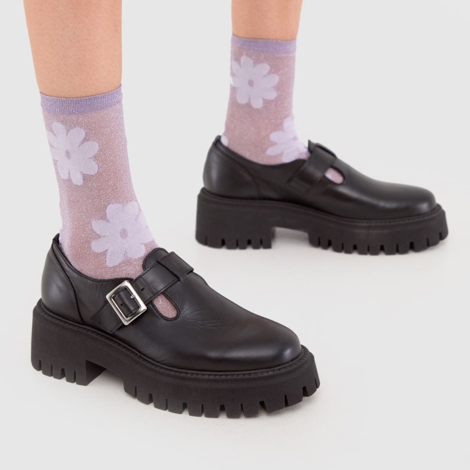 Schuh Lavinia Lederschuhe Mit T-steg Schwarz Dr Martens Schweiz