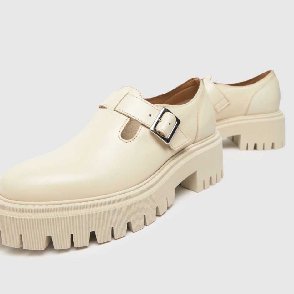 Weiß Dr Martens Schweiz Schuh Lavinia Leder T Bar Flache Schuhe