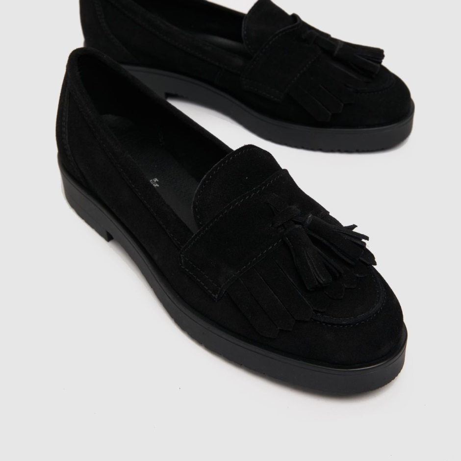 Dr Martens Schweiz Zürich Schuh Laurie Suede Tassel Loafer Flat Shoes Black