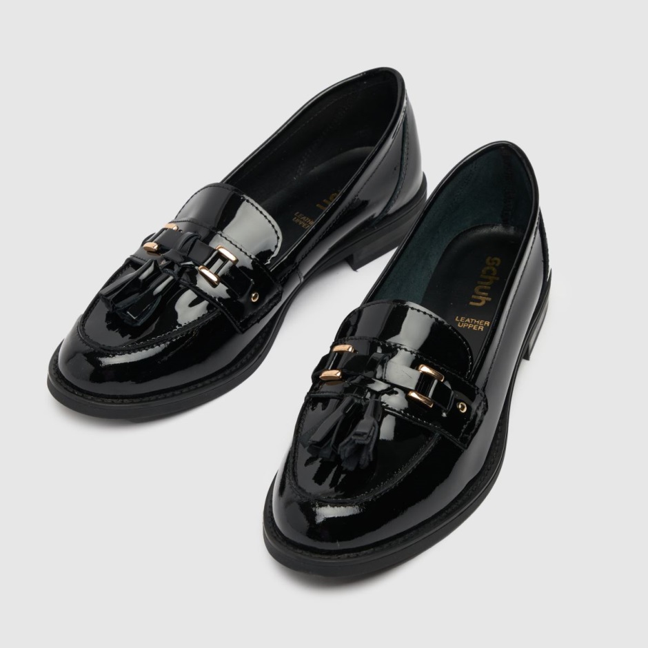 Dr Martens Schweiz Zürich Black Schuh Liv Patent Tassel Loafer Flat Shoes