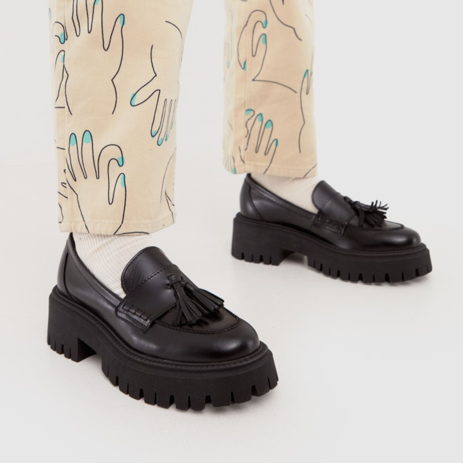 Black Dr Martens Schweiz Schuh Wide Fit Lastri Loafer Flat Shoes