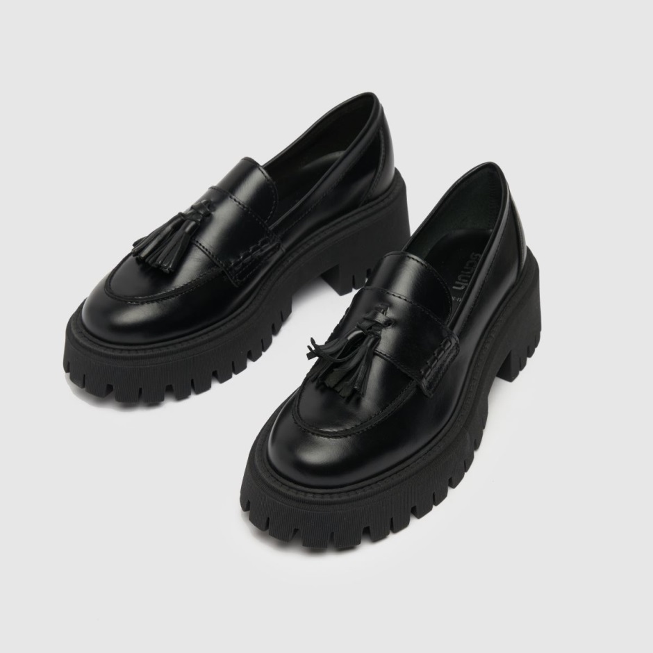 Black Dr Martens Schweiz Schuh Wide Fit Lastri Loafer Flat Shoes