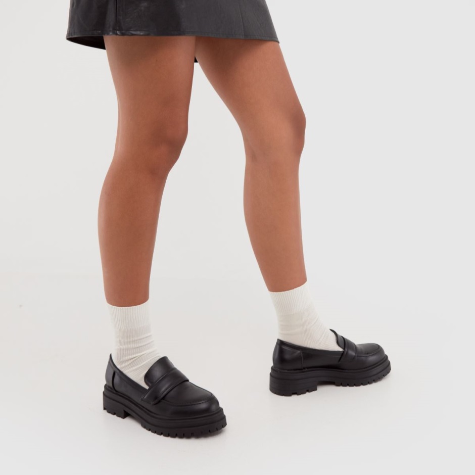 Dr Martens Schweiz Zürich Schuh Loz Chunky Pu Loafer Flat Shoes Black