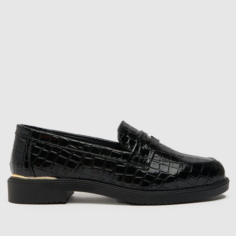 Dr Martens Schweiz Zürich Schuh Wide Fit Lenzo Patent Loafer Flat Shoes Black