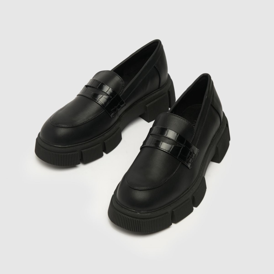 Dr Martens Schweiz Zürich Black Schuh Wide Fit Luke Chunky Loafer Flat Shoes