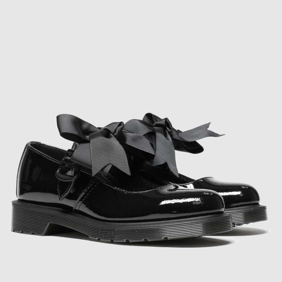 Black Dr Martens Schweiz Dr Martens Mariel Patent Flat Shoes
