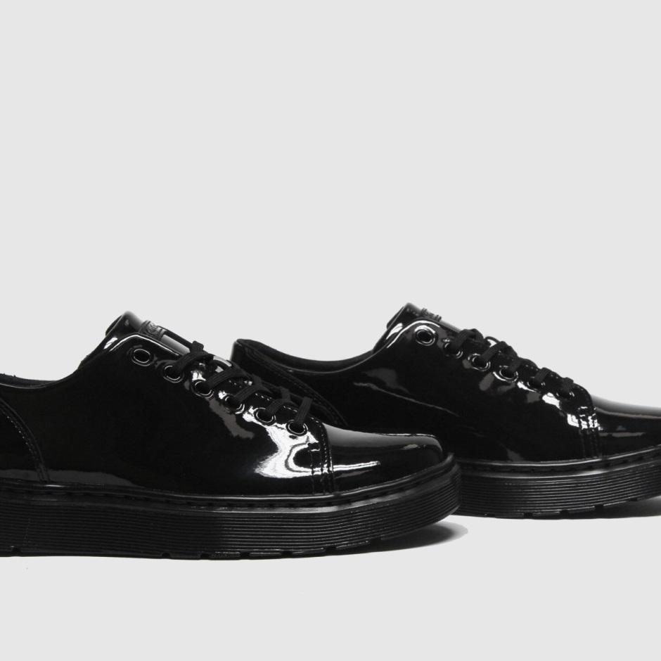 Schwarz Dr Martens Schweiz Dr Martens Dante Flache Schuhe Aus Lackleder Mit 6 ösen