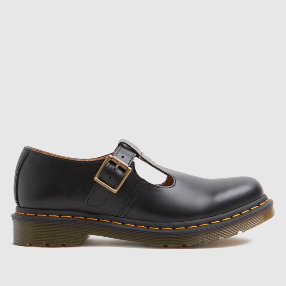 Schwarz Dr Martens Schweiz Dr Martens Polley Flache Schuhe