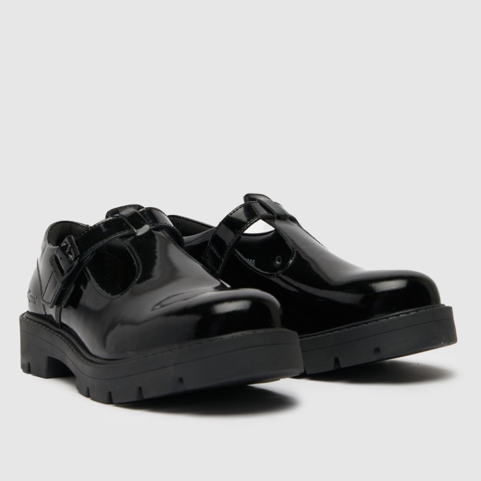 Schwarz Kickers Kori T Bar Patent Mono Flache Schuhe Dr Martens Schweiz