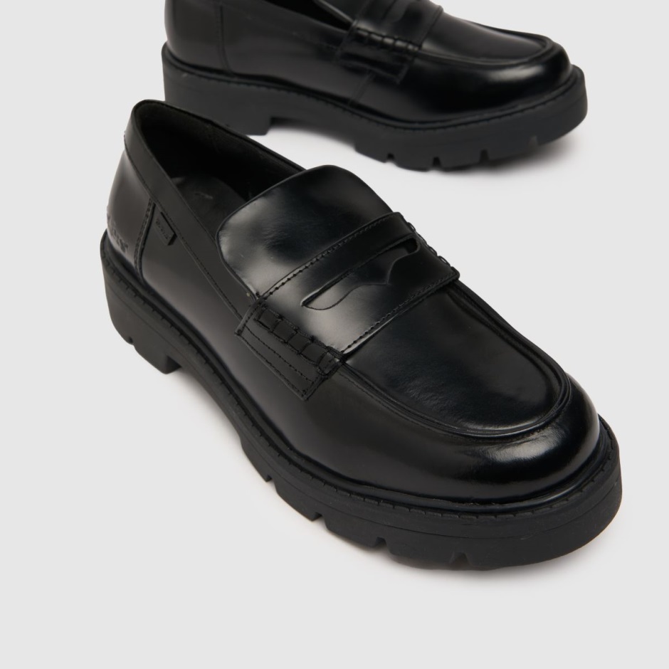 Schwarz Dr Martens Schweiz Kickers Kori Loafer Hi Shine Flache Schuhe