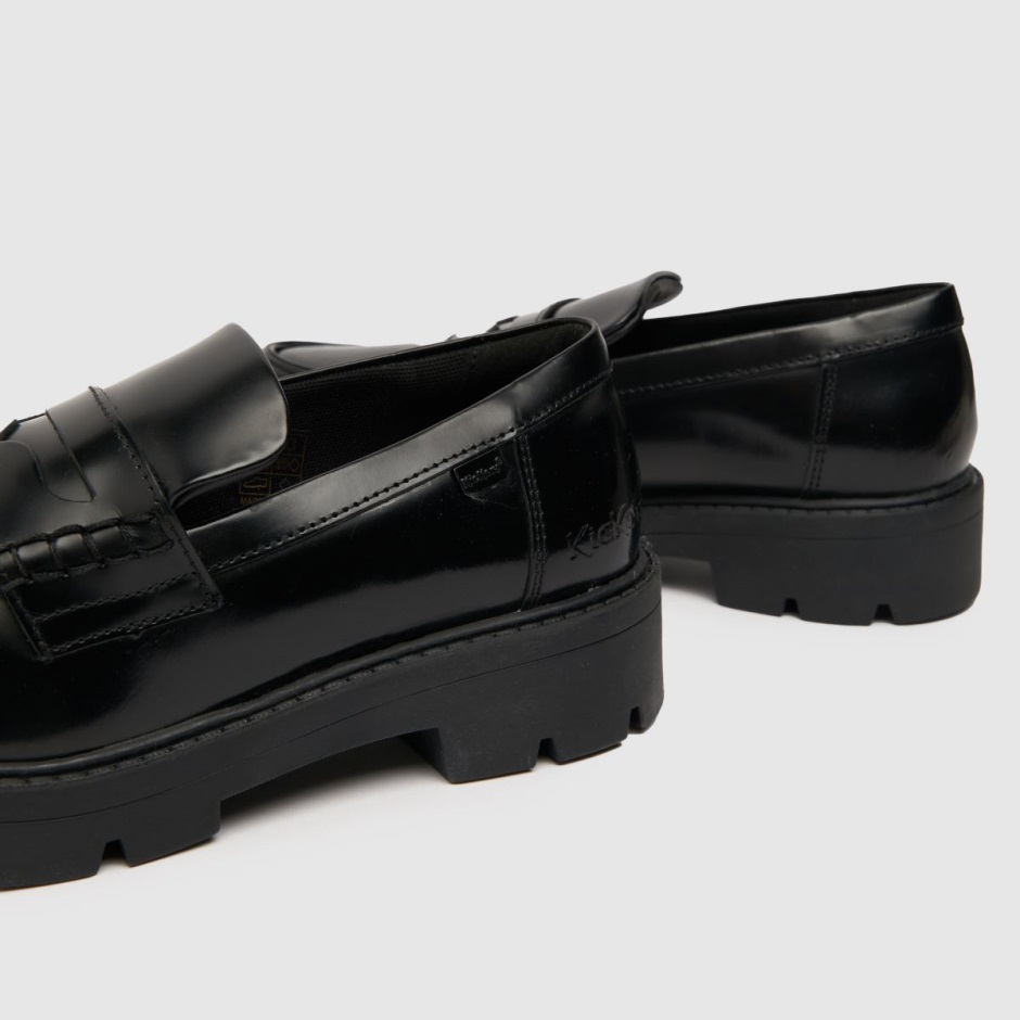 Schwarz Dr Martens Schweiz Kickers Kori Loafer Hi Shine Flache Schuhe