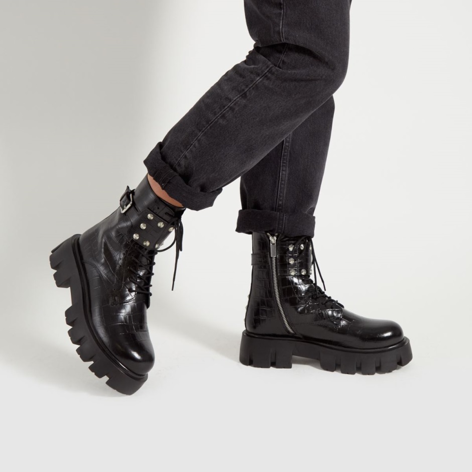Schuh Antoinette Stud Leather Boots Dr Martens Schweiz Zürich Black