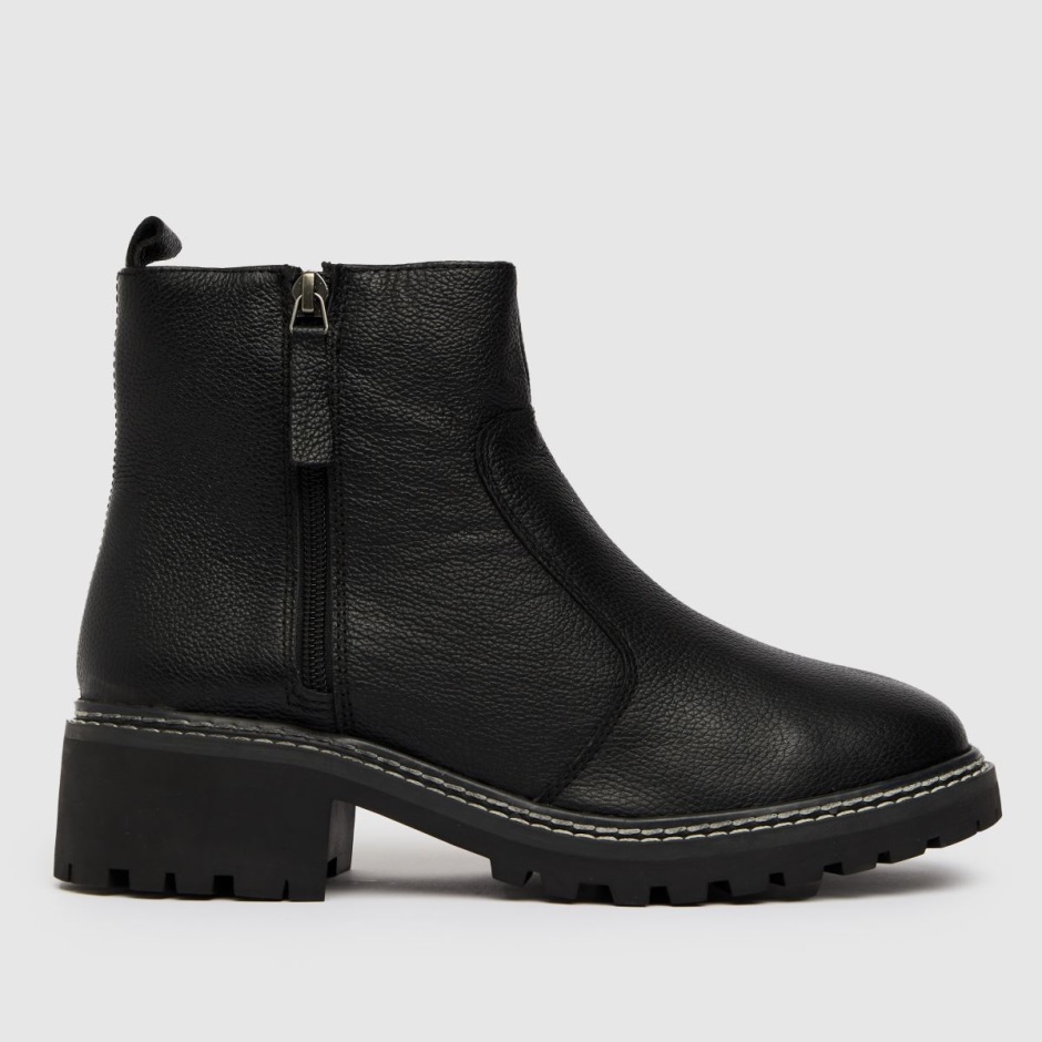 Black Dr Martens Schweiz Schuh Alba Leather Chunky Boots