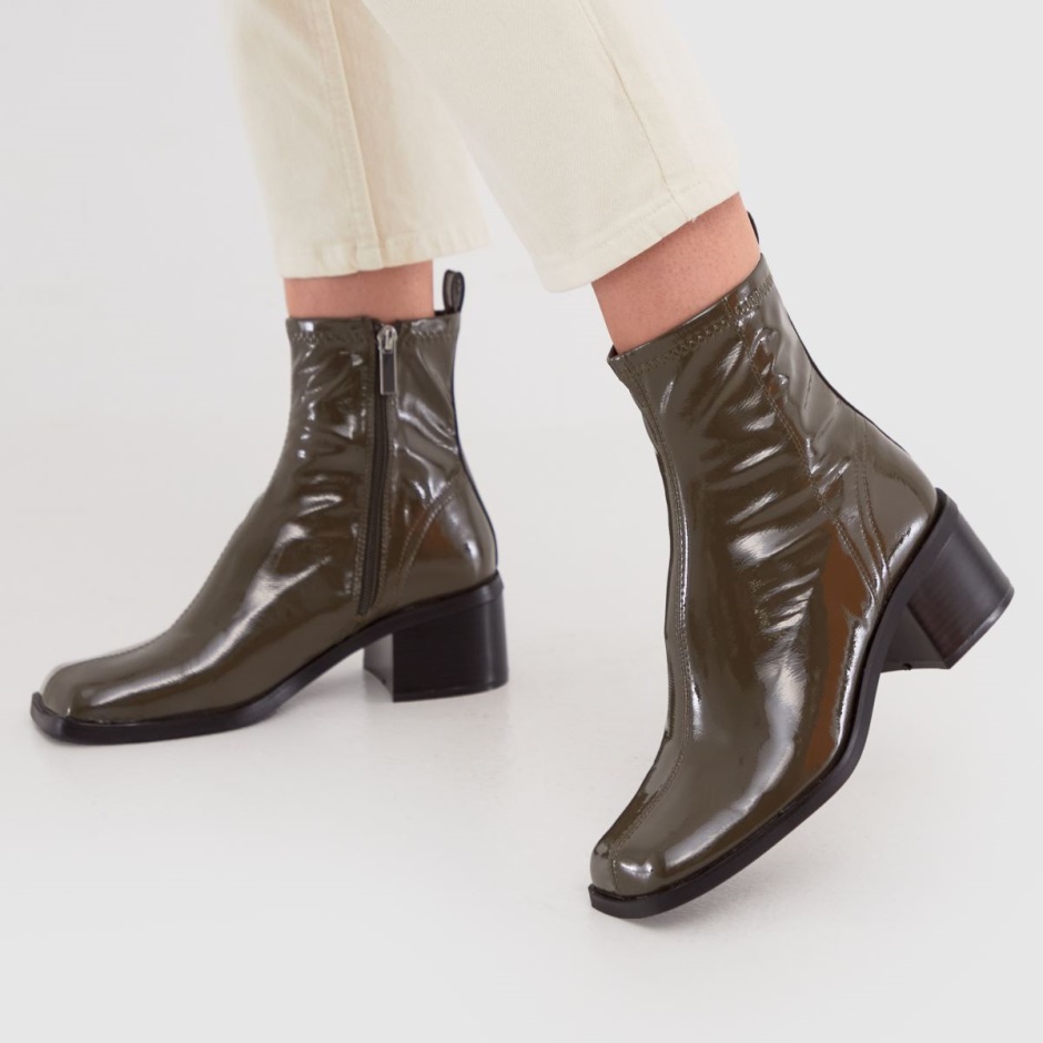 Dr Martens Schweiz Zürich Dark Green Schuh Blake Stretch Square Toe Boots