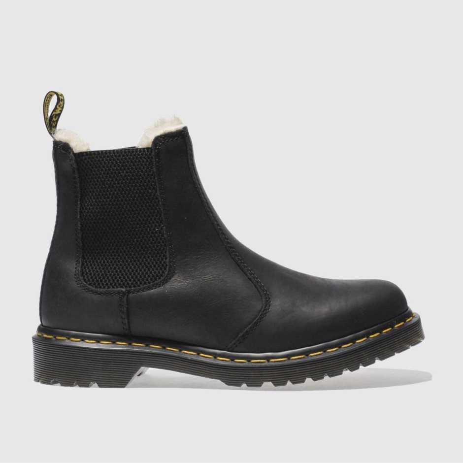 Dr Martens Schweiz Zürich Dr Martens Leonore Fur Lined Chelsea Boots Black