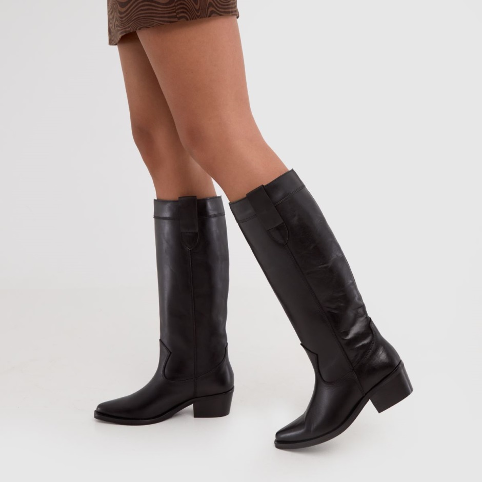 Schuh Dawn Leather Western Knee Boots Black Dr Martens Schweiz