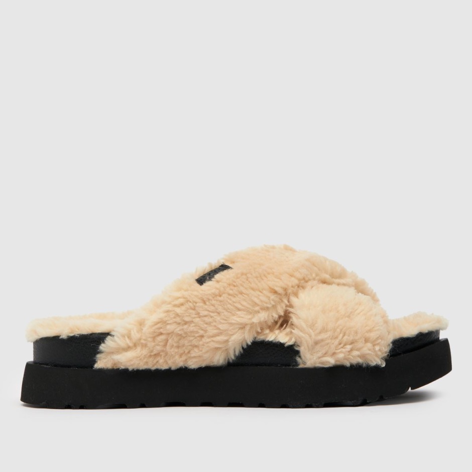 Ugg Fuzz Sugar Cross Slide Slippers Dr Martens Schweiz Zürich Natural