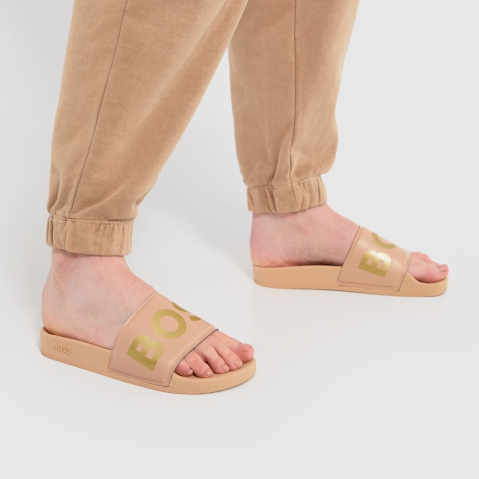 Gold Dr Martens Schweiz Boss Sean Slide Sandals