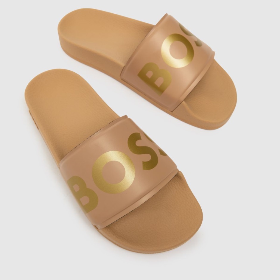 Gold Dr Martens Schweiz Boss Sean Slide Sandals