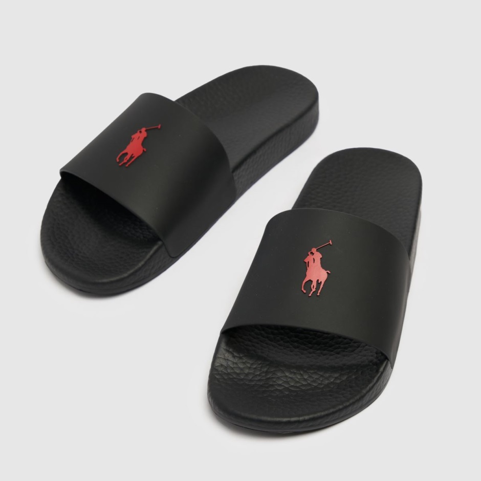 Dr Martens Schweiz Zürich Polo Ralph Lauren Polo Slide Sandals Black-red