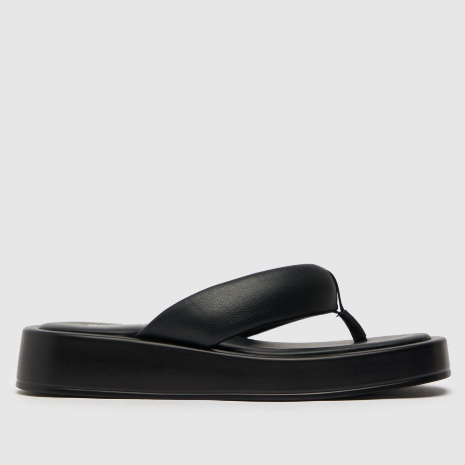 Black Dr Martens Schweiz Schuh Tonya Flatform Toe Thong Sandals
