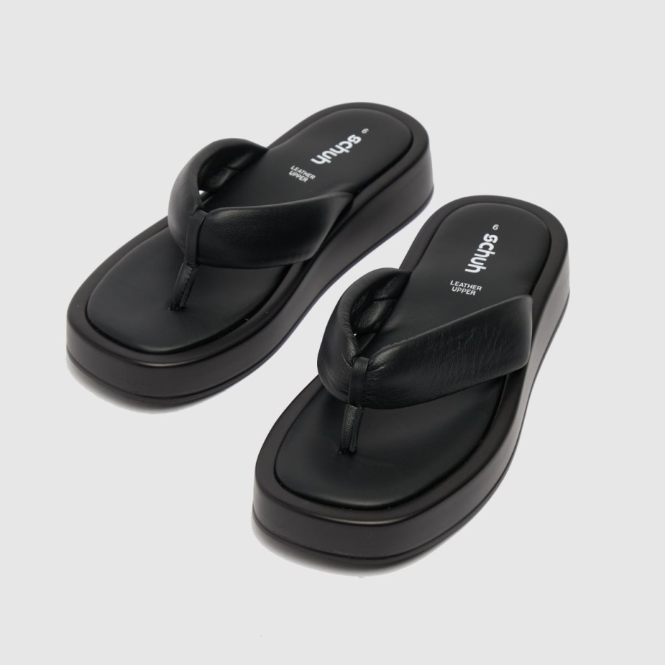 Black Dr Martens Schweiz Schuh Tonya Flatform Toe Thong Sandals