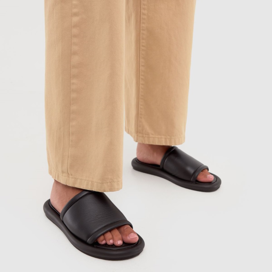 Schuh Tuscany Leder Gepolsterte Pantoletten Schwarz Dr Martens Schweiz