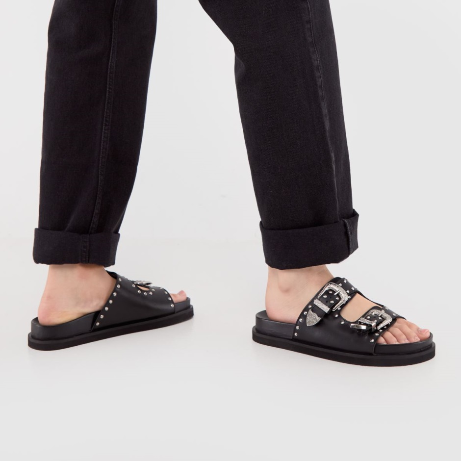 Dr Martens Schweiz Zürich Schuh Treasure Leather Studded Sandals Black