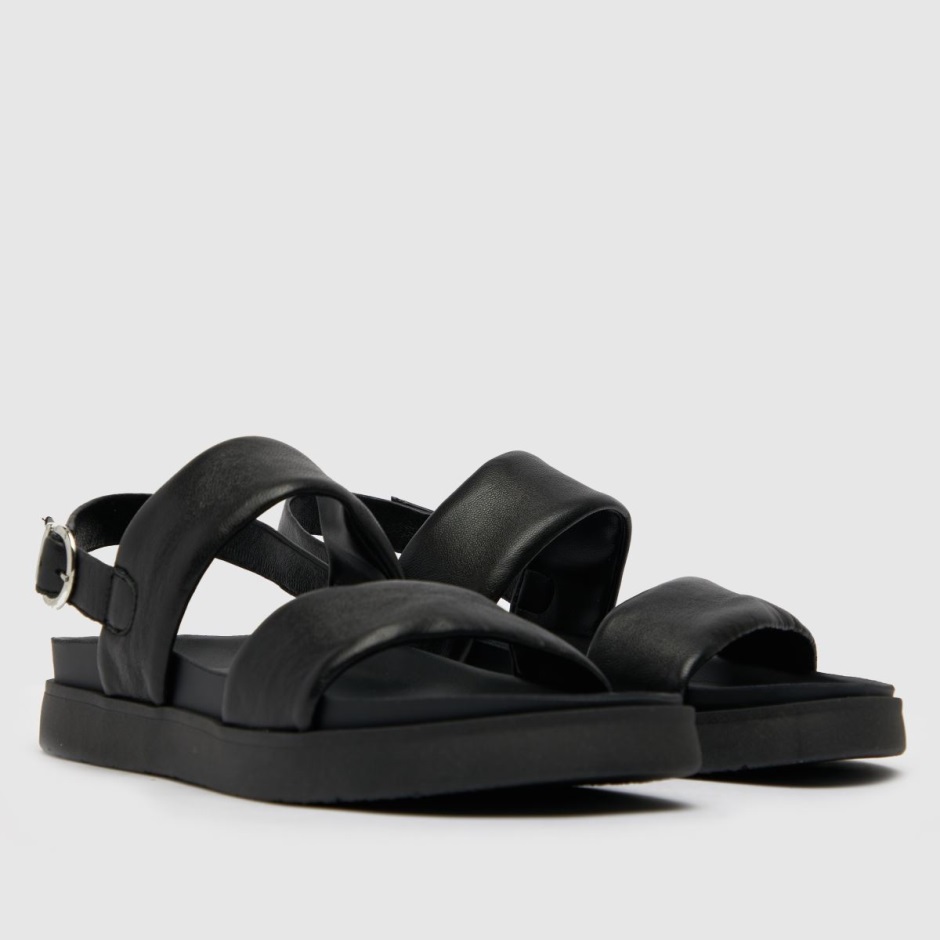 Black Schuh Tasha Leather Double Band Sandals Dr Martens Schweiz