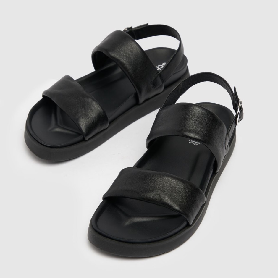 Black Schuh Tasha Leather Double Band Sandals Dr Martens Schweiz