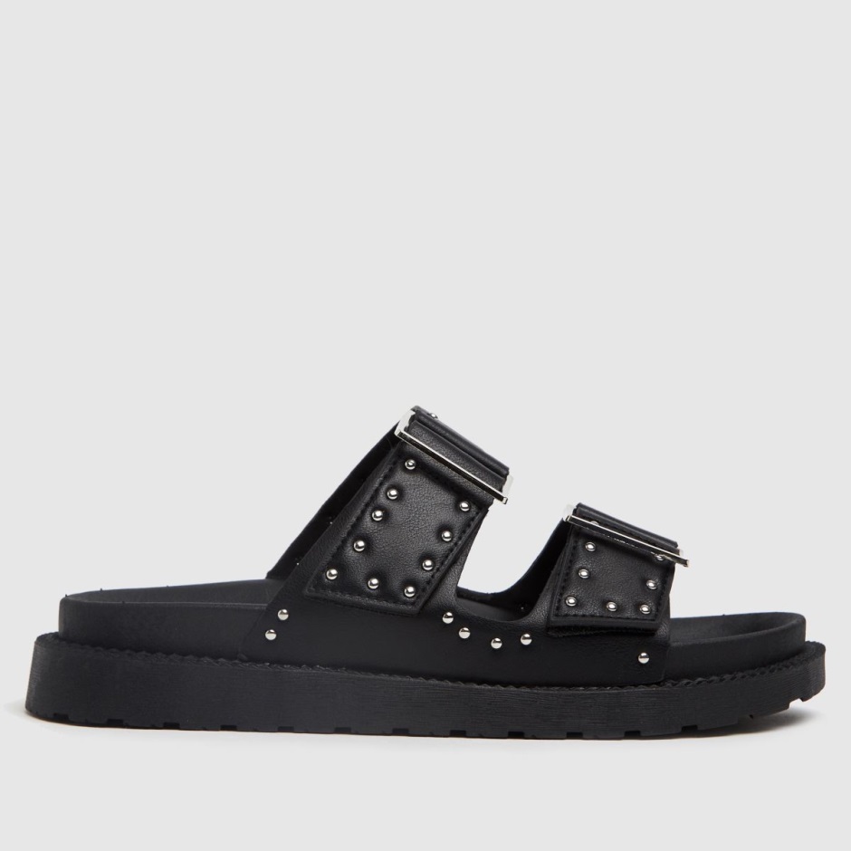 Black Schuh Timmey Stud Buckle Footbed Sandals Dr Martens Schweiz