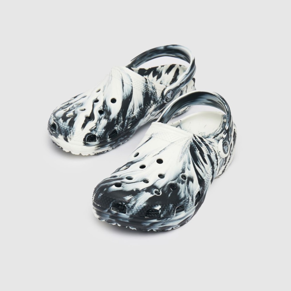 Crocs Classic Marmor Clog Sandalen Weiß-schwarz Dr Martens Schweiz
