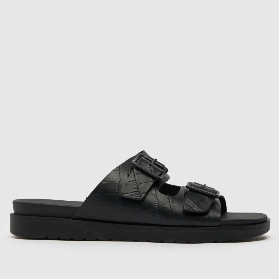 Schuh Trista Croc Buckle Footbed Sandals Dr Martens Schweiz Zürich Black