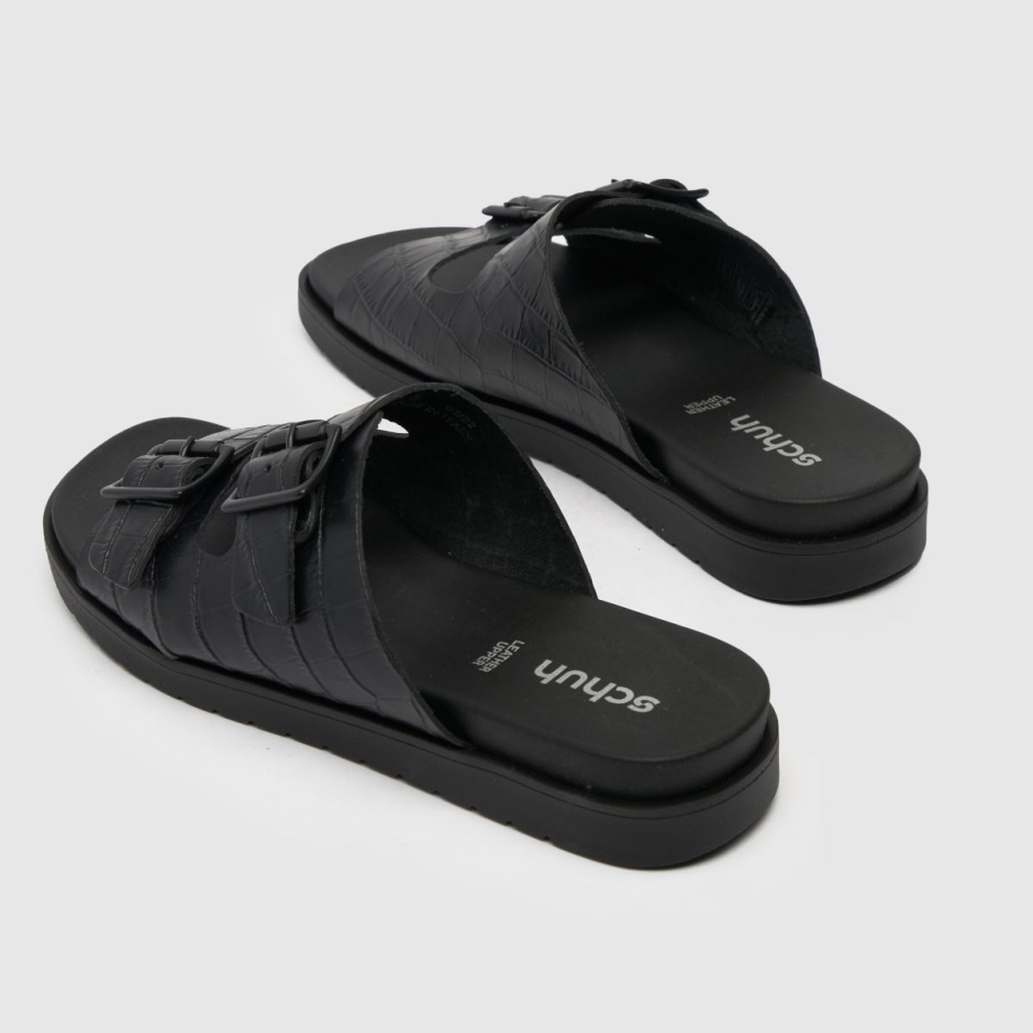 Schuh Trista Croc Buckle Footbed Sandals Dr Martens Schweiz Zürich Black