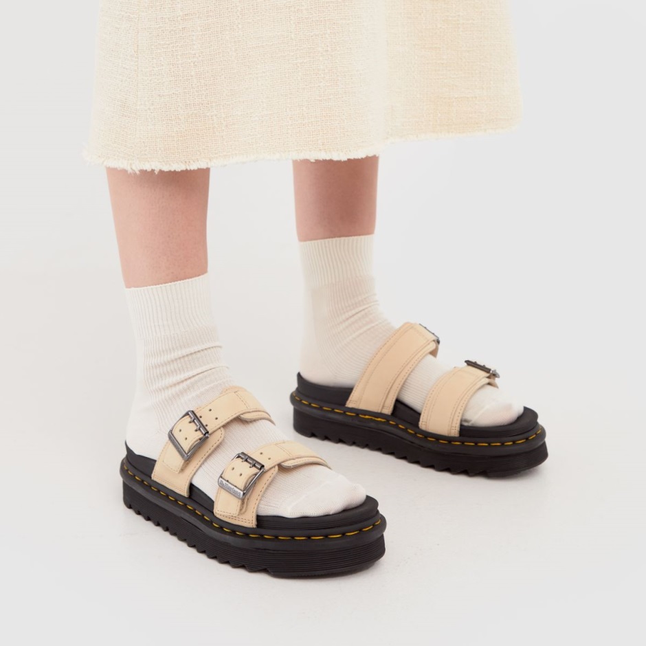 Beige Dr Martens Myles Slider Sandals Dr Martens Schweiz