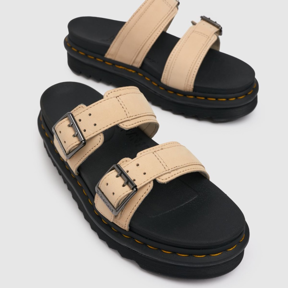 Beige Dr Martens Myles Slider Sandals Dr Martens Schweiz