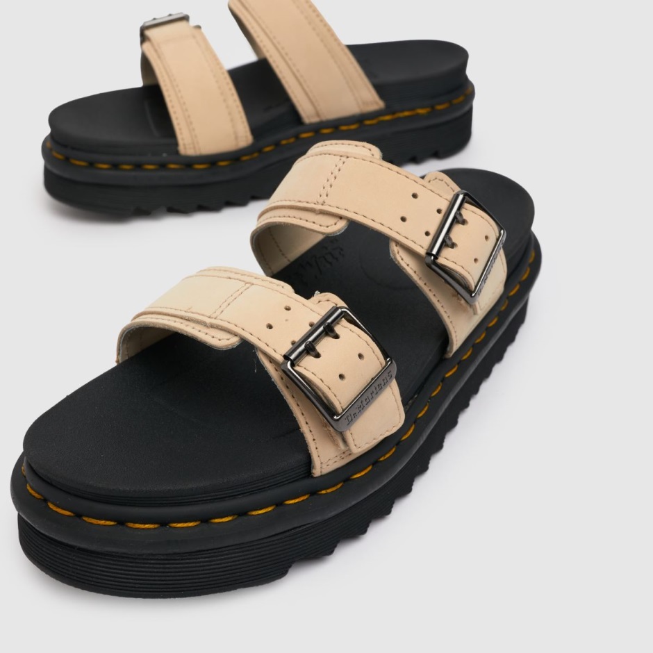 Beige Dr Martens Myles Slider Sandals Dr Martens Schweiz