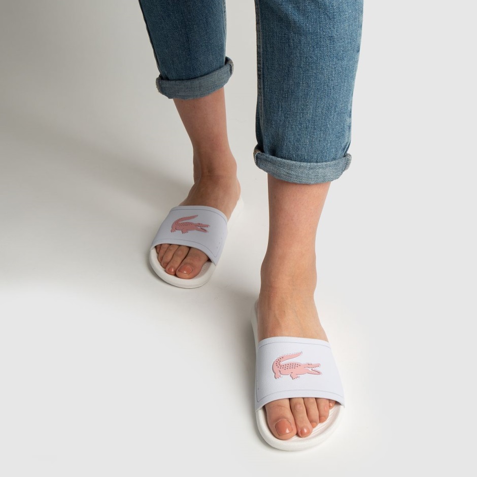 Weiß-pink Dr Martens Schweiz Lacoste Croco Slide 119 3 Sandalen