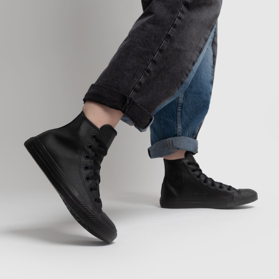 Schwarz Converse Hi Leder Mono Turnschuhe Dr Martens Schweiz