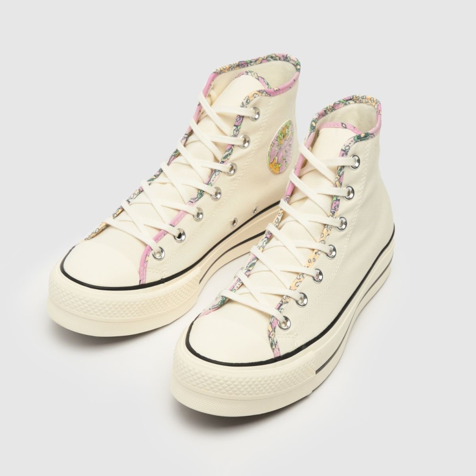 Weiß-lila Dr Martens Schweiz Converse All Star Lift Hi Turnschuhe